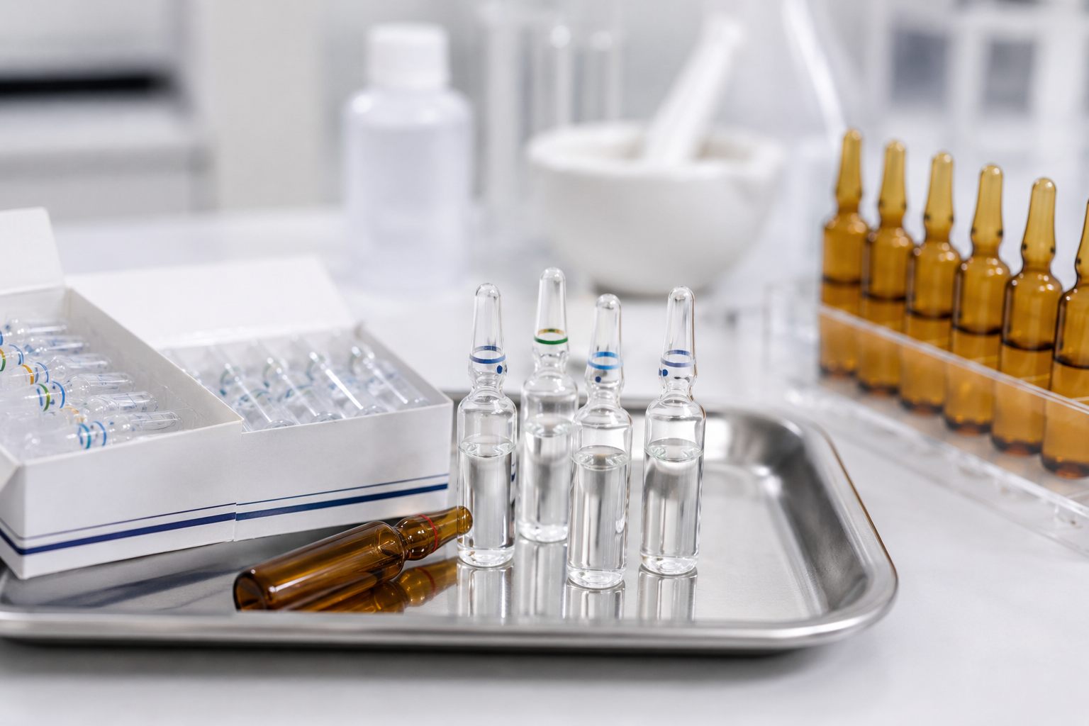 Ampollas y medicamentos homeopáticos inyectables de laboratorios reconocidos